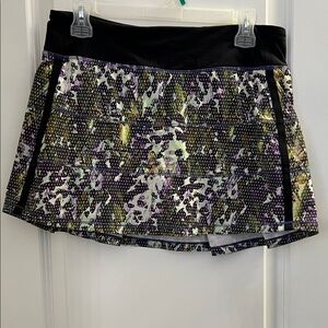 Lululemon Athletica Black and Purple Mini Skirt